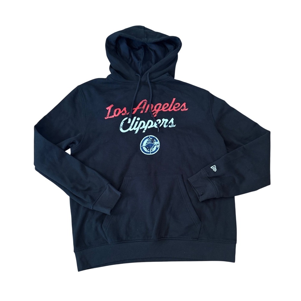 New Era Los Angeles Clippers Hoodie Mens Black Distressed Graphic NWT SIZE XL